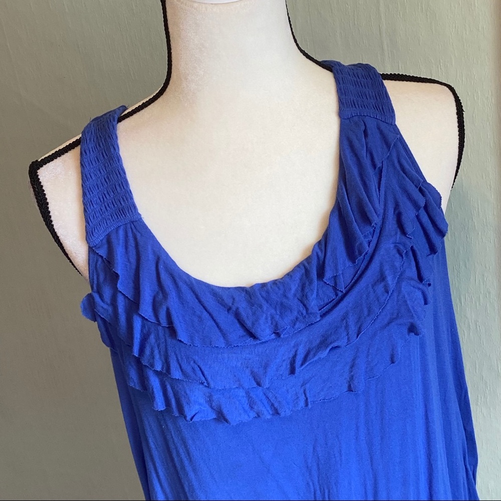 3/$25 Lane Bryant 14/16 Cobalt  ruffle long tank